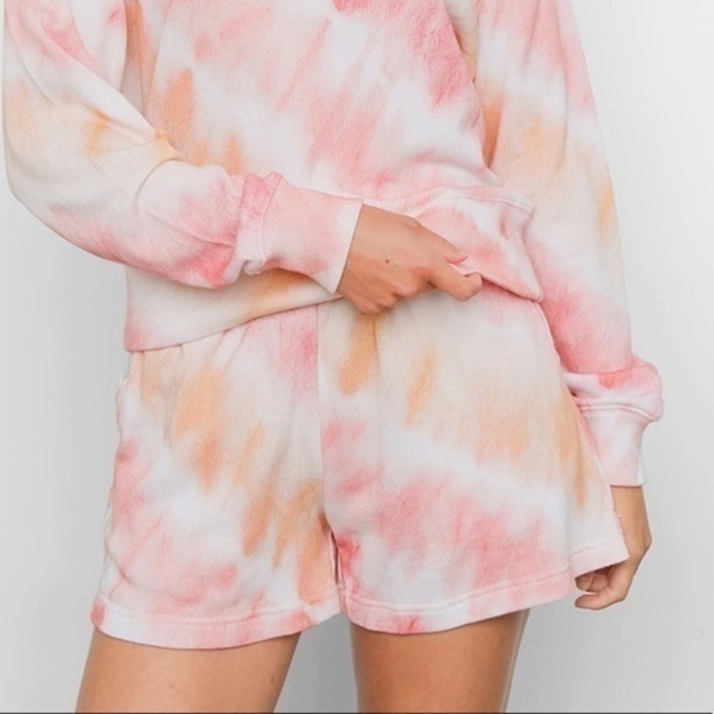 Rails Pink Orange Sunset Tie Dye Jane Pull On Sweat Shorts Large